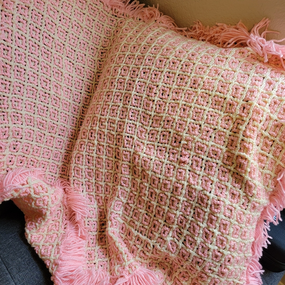 Handmade baby blanket crochet knit